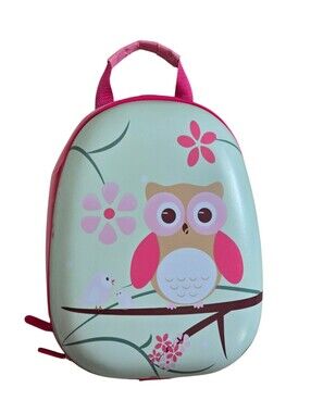 Bachpan Travel Owl Cartoon Plastic Hard Front Case Luggage Backpack